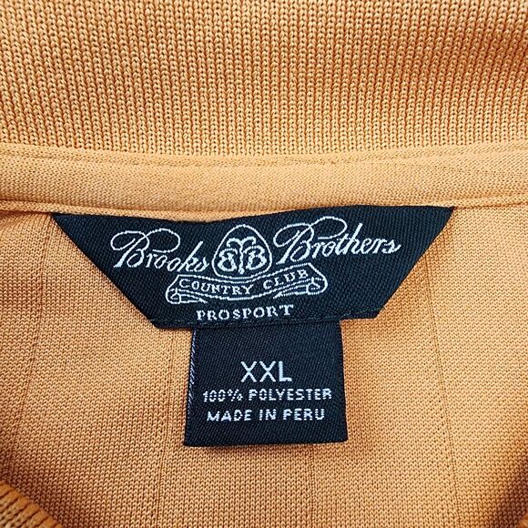 Brooks Brothers Shirt Mens XXL Orange Striped Polo Country Club ProSport Casual - Picture 2 of 16